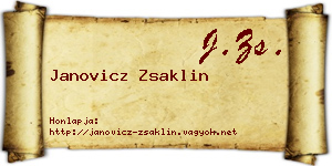 Janovicz Zsaklin névjegykártya